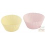 FACKELMANN PIROTTINI IN SILICONE PER CUP CAKE MUFFIN COLORE CREMA E ROSA PZ. 6