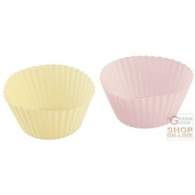 FACKELMANN PIROTTINI IN SILICONE PER CUP CAKE MUFFIN COLORE CREMA E ROSA PZ. 6