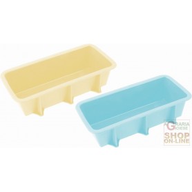 FACKELMANN STAMPO PER PLUMCAKE IN SILICONE COLORI : CREMA & AZZURRO RESISTENTI FINO A 230 25X12X7 CM.