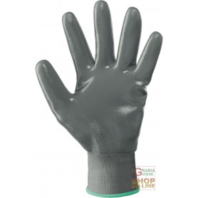 GUANTO IN TESSUTO SINTETICO INTERAMENTE RICOPERTO IN NITRILE COLORE GRIGIO TG 8 9 10