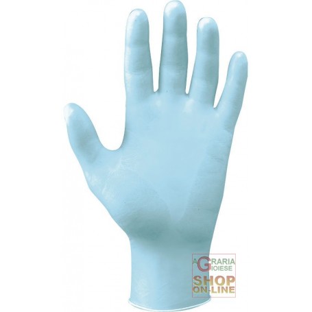 GUANTO NITRILE AMBIDESTRO SENZA POLVERE COLORE AZZURRO TG S M L XL CONF 100 PZ