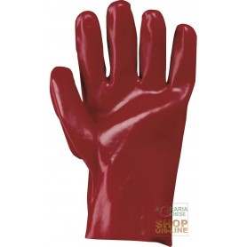 GUANTO PVC CM 27 COLORE ROSSO TG 10