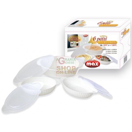 MAX CONTENITORI MICROONDE SET 6 PZ OVALI