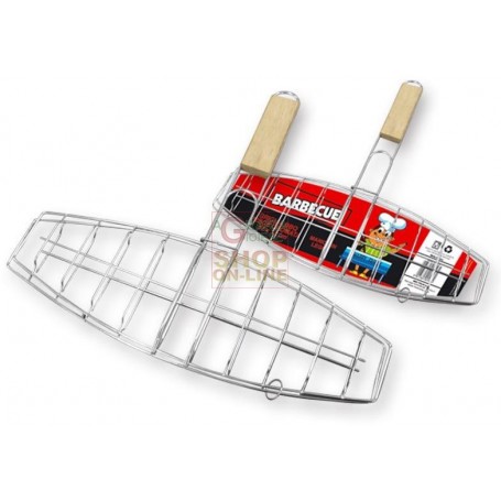 MAX GRIGLIA BBQ PESCE 37X13CM M/LEGNO