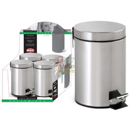 MAX PATTUMIERA A PEDALE 3 LT INOX DISPLAY