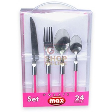 MAX SET 24 POSATE E COLORI ASSORTITI TRASP.