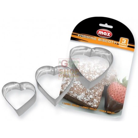 MAX SET 3 FORME BISCOTTI CUORE