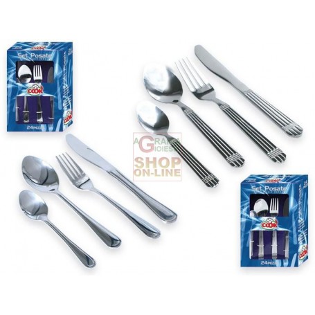 MAX SET POSATE INOX 24 PEZZI - ASSORTITE