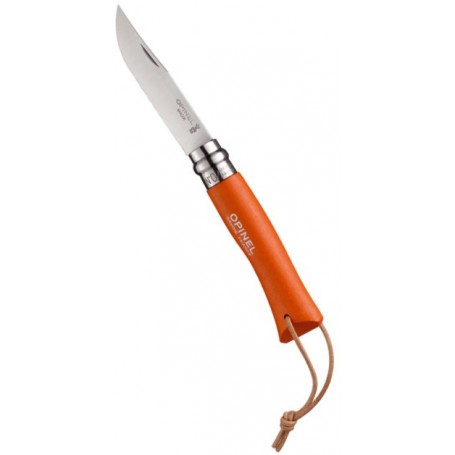 OPINEL INOX N.7 MANICO BARODEUR MANDARINE CON LACETTO