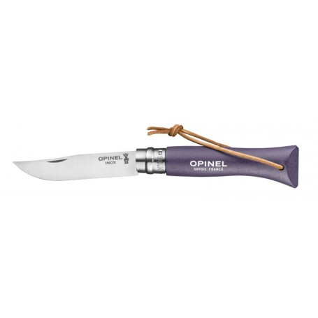 OPINEL COLTELLO N. 6 INOX CON MANICO VIOLET GRIS CON LACCETTO