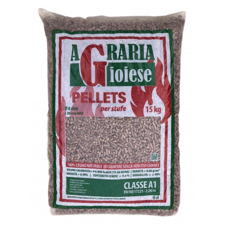 Pellet per stufe AGRARIA GIOIESE Classe A1 legno di conifere kg. 15