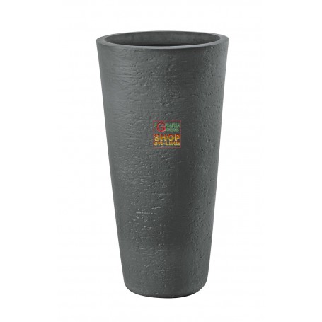 VASO CON PORTAVASO TIRSO PLUS COLORE DARK GREY DIAM. 40X78H