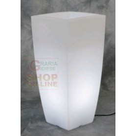 VASO HOME LIGHT QUADRO IN RESINA COLORATA CM. 40X40X90H. BIANCO GHIACCIO