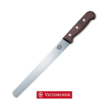 VICTORINOX COLTELLO PER SALUMI LAMA ONDULATA MANICO LEGNO 5.4230.28