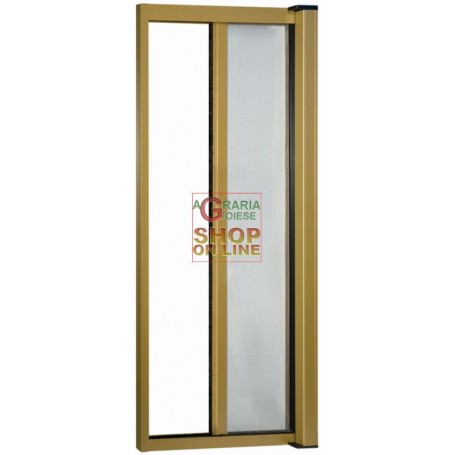 ZANZARIERA IRS ALLUMINIO SOTTILI ORIZZONTALE BRONZATO CM.140x250 RIDUCIBILE