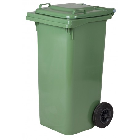 BIDONE NETTEZZA URBANA QUADRATO CON RUOTE LT. 80 VERDE