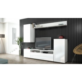 KIT PARETE LIVING BRIDGE 207x170x34 BIANCO LUCIDO.