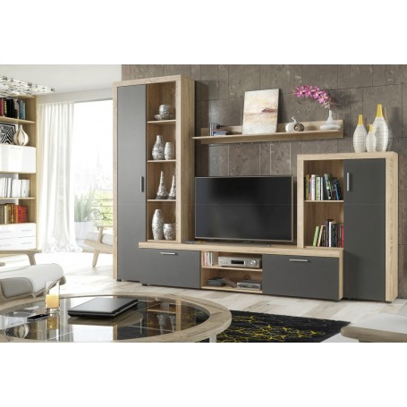 KIT PARETE LIVING NOBEL NAURALE ROVERE cm. 271x200x42