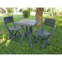 SET DUETTO RESINA TAVOLO + 2 SEDIE COLORE ANTRACITE